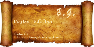 Bojtor Gábor névjegykártya